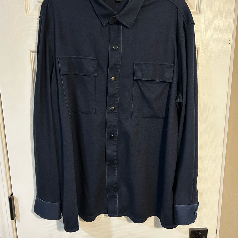 Men's Navy Button-Up Shirt